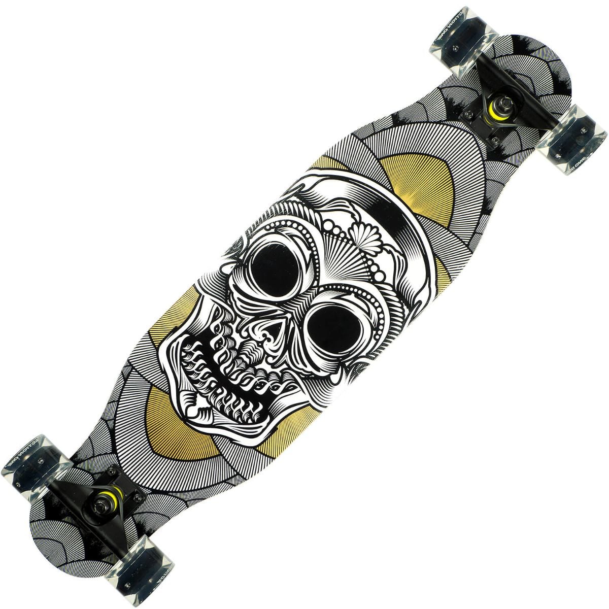 Longboard Action One Roti Luminoase, Negru Silver Death