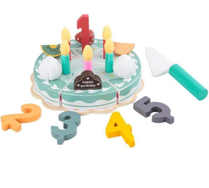 Tort Aniversar Montessori Krista, Lemn, 24 Accesorii