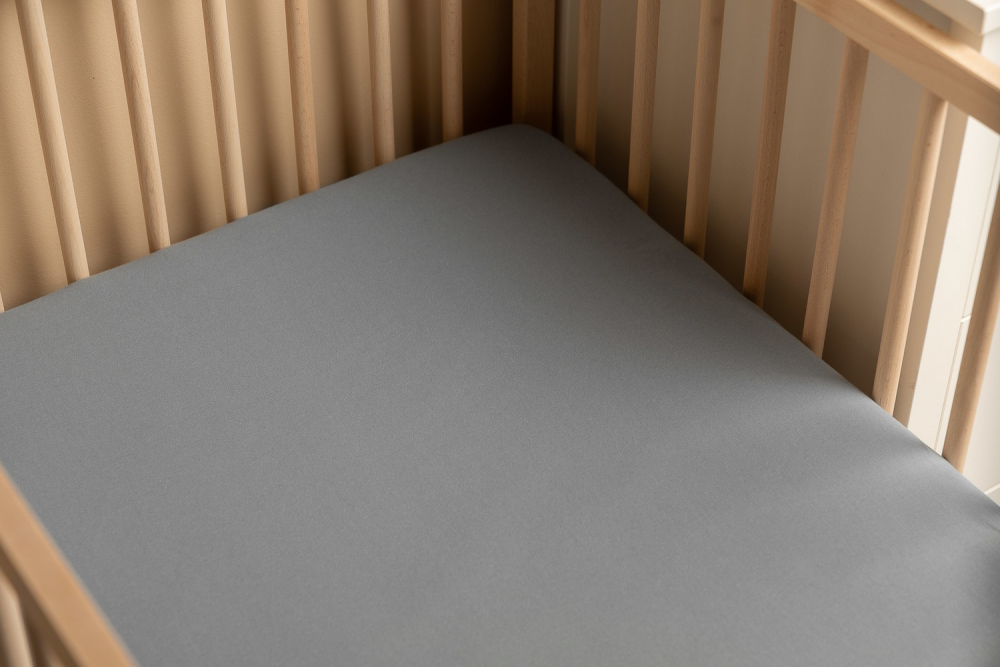 Cearsaf Sensillo Jersey Deluxe Gri 120x60 cm - imagine 2