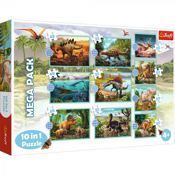 Puzzle Trefl 10in1 Lumea Dinozaurilor - Educativ si Distractiv