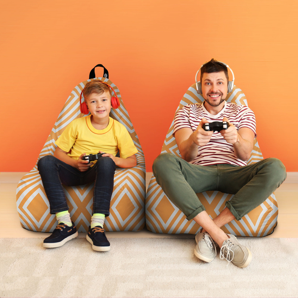 Fotoliu Puf XL Diamond Orange | Updeco - imagine 4
