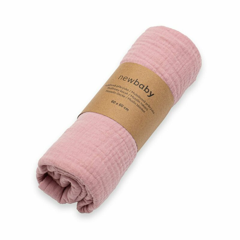 Paturica Muselina New Baby Pink, 60x60 cm
