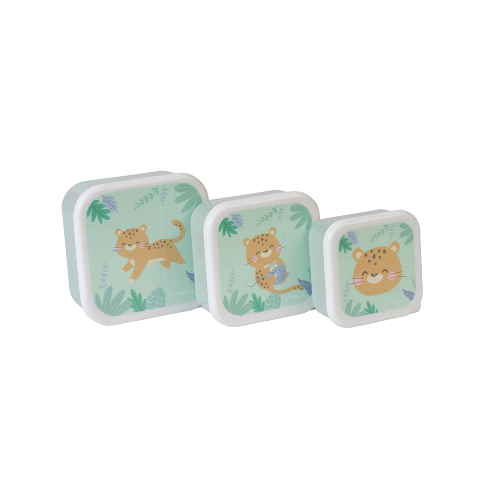 Set 3 caserole Saro Baby Jungle Cheetahs mint - imagine 4