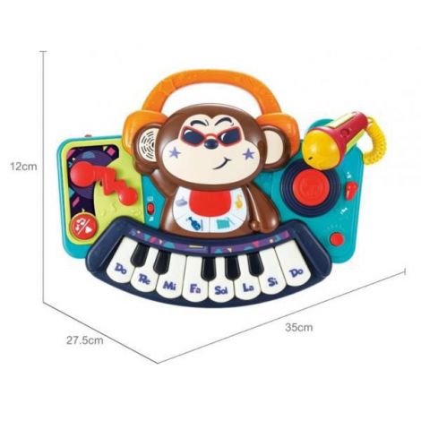Pianina DJ Hola cu Microfon și Lumini - Jucărie Interactivă - imagine 6