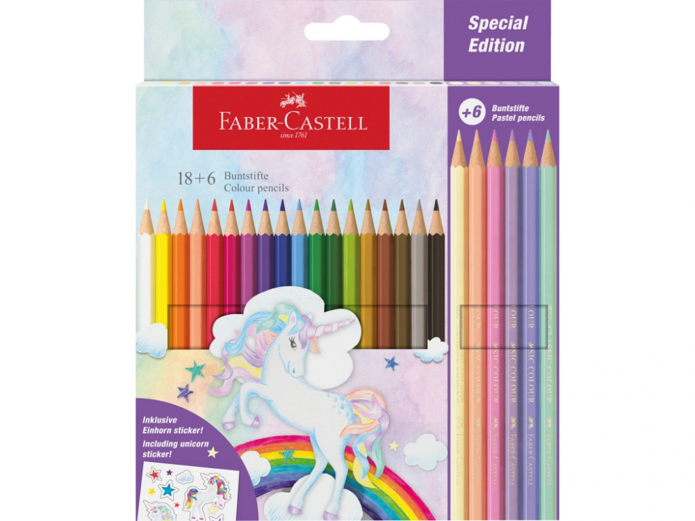 Set Creioane Faber-Castell Unicorni 24 buc