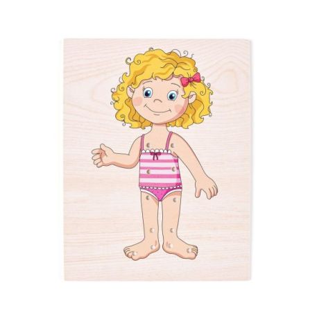 Joc Puzzle Lemn Woodyland - Haine Fetiță - imagine 4