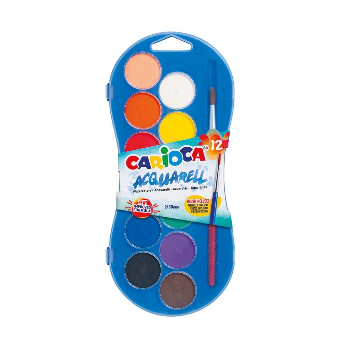 Set Acuarele Lavabile Carioca, 12 Culori + Pensula
