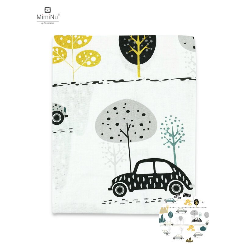 Cearceaf Elastic Miminu Childrens Journey Grey, 140x70 cm - imagine 2