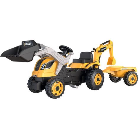 Tractor Smoby cu Pedale si Remorca Builder Max - imagine 6