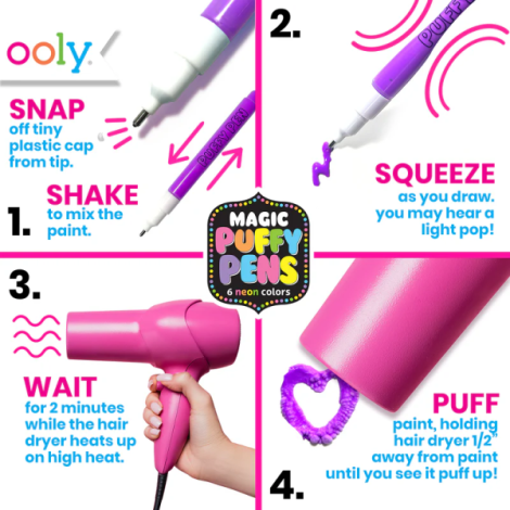 Ooly Puffy Pens - Carioci 3D Magice - imagine 4