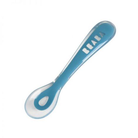 Set Masa Silicon Beaba 2 Piese Bleu cu Ventuza - imagine 3
