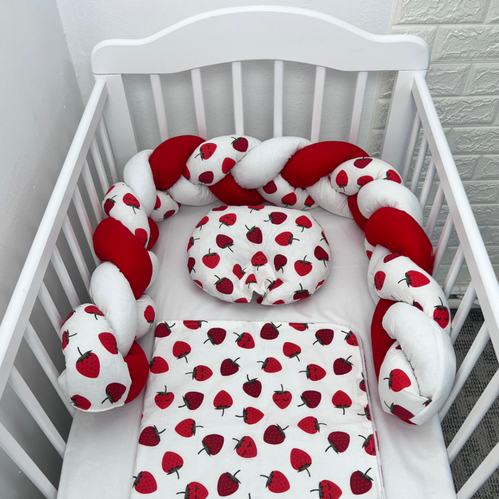 Lenjerie Pat 120x60 Aparatoare Deseda Capsuni