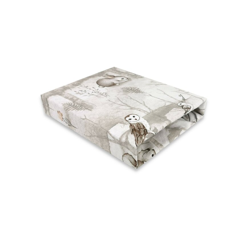 Cearceaf MimiNu Woodland 120x60 cm Bumbac Oeko-Tex
