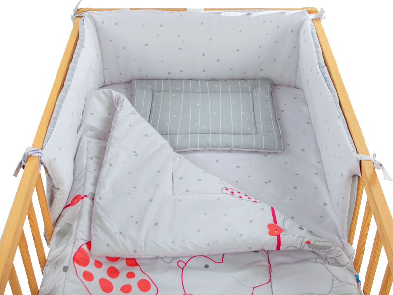 Lenjerie Patut My Zoo Rosu 4+1 Piese Mykids - imagine 5