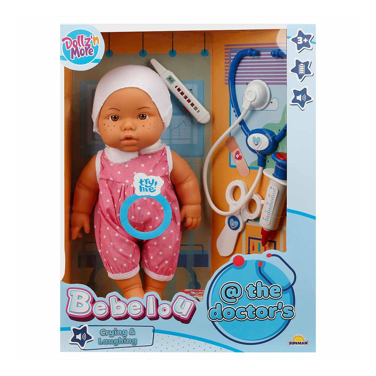 Papusa Dollz n More Bebelou la Doctor, 35 cm