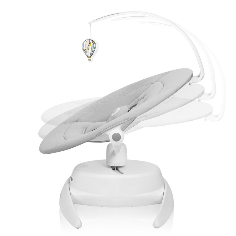 Balansoar Lionelo Iris Gri, 2 în 1, Rotire 360° - imagine 3