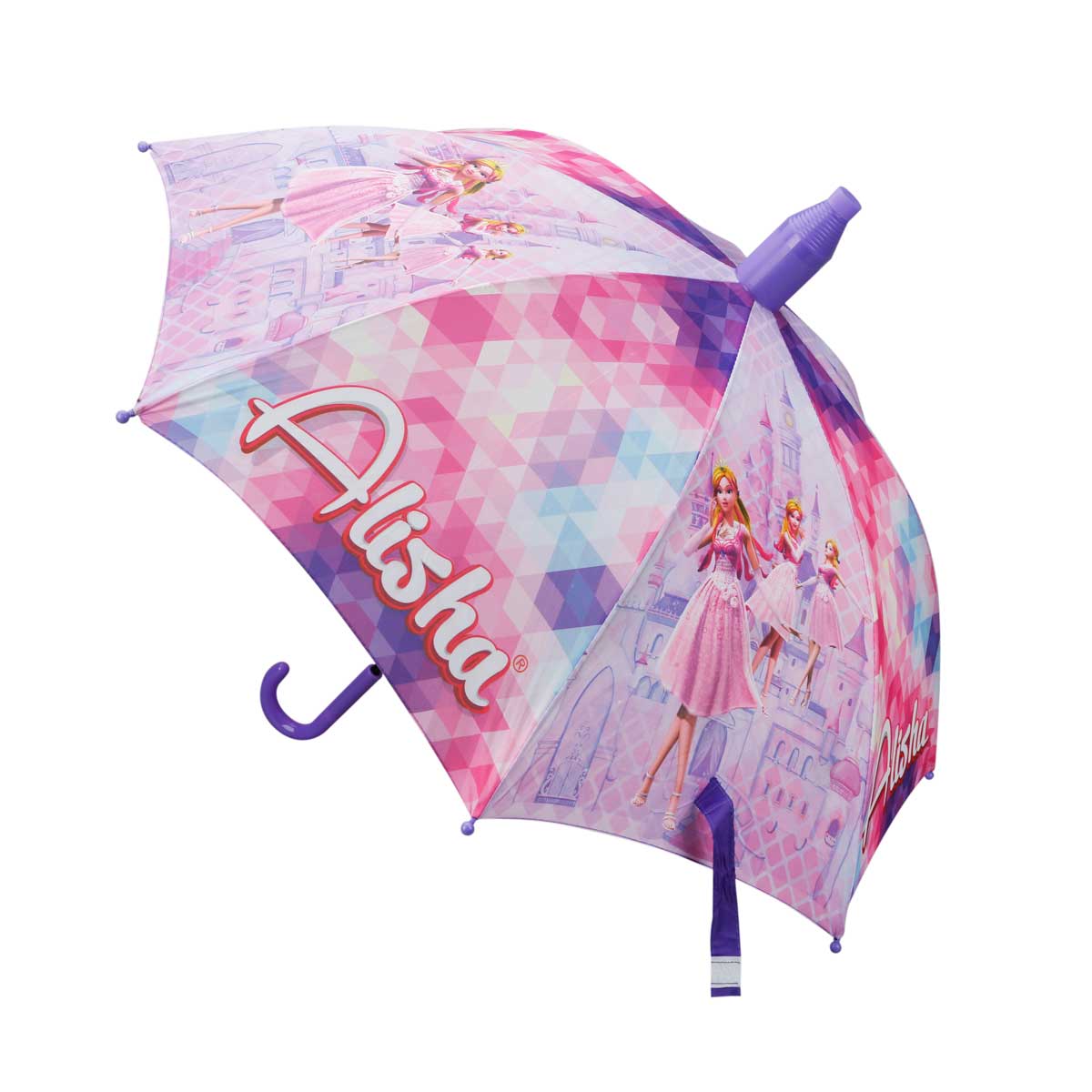 Umbrela Copii Alisha 50 cm, Roz cu Maner Baston