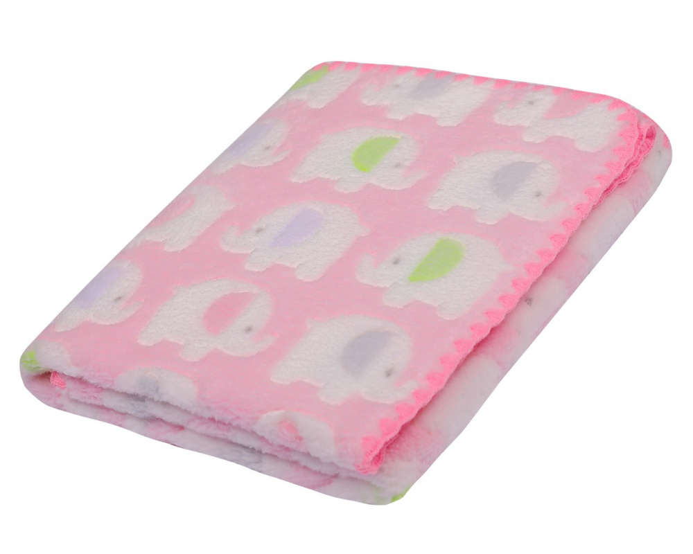 Paturica Pufoasă Pink Elefant 90x80 cm Duetbaby