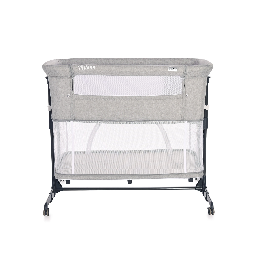 Patut Co-Sleeper Lorelli Milano Grey, Pliabil - imagine 3