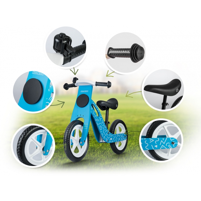 Bicicleta Ricokids Albastru 12 inch Fara Pedale - imagine 4