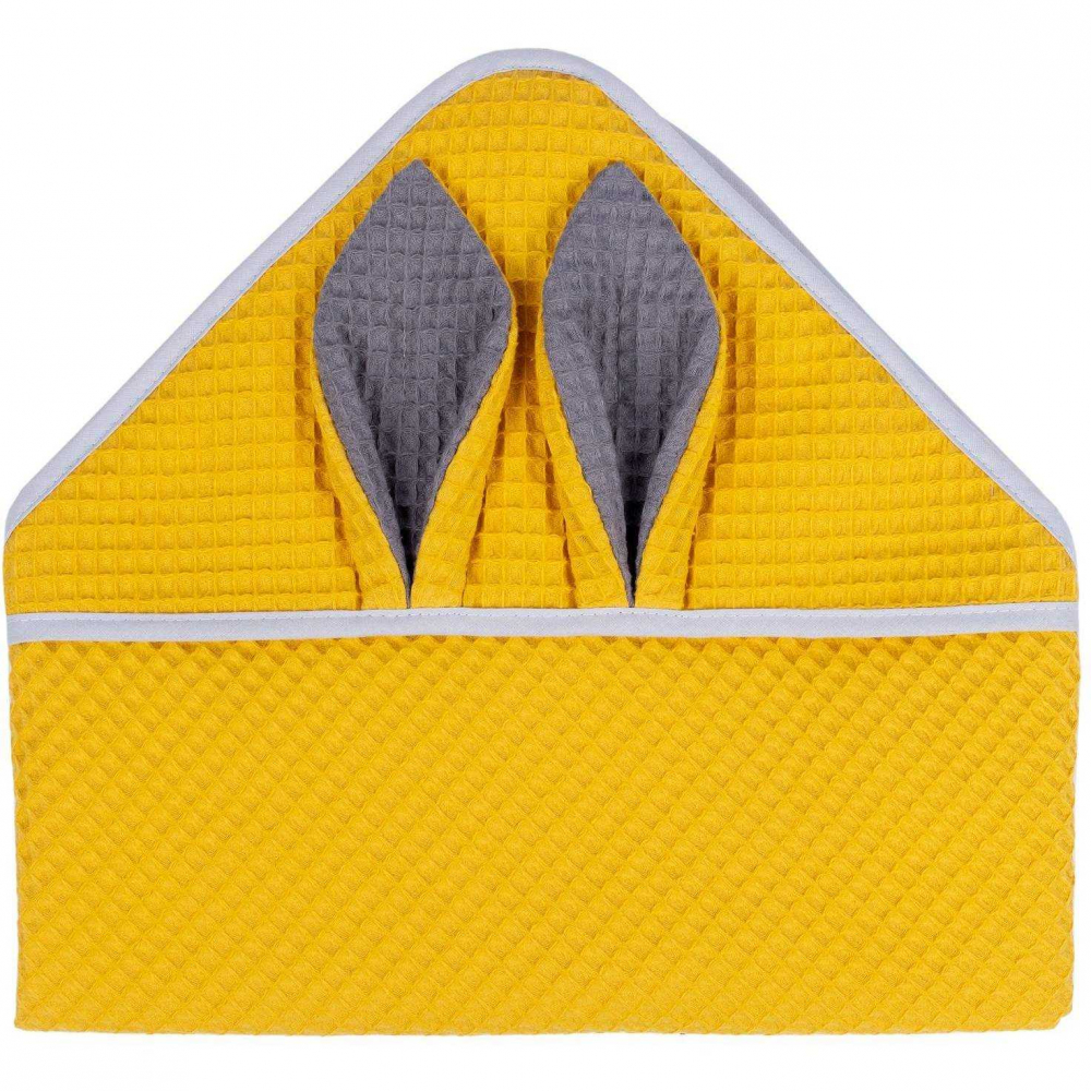 Prosop Infantilo Waffle Bunny cu Gluga, Galben Mustar