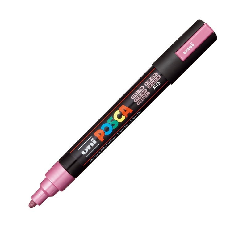 Marker POSCA PC-5M Roz Metalizat, Vârf Mediu
