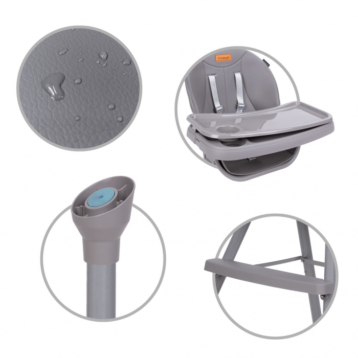 Scaun de masă 4 în 1 Kidwell Eatan Gray - imagine 5