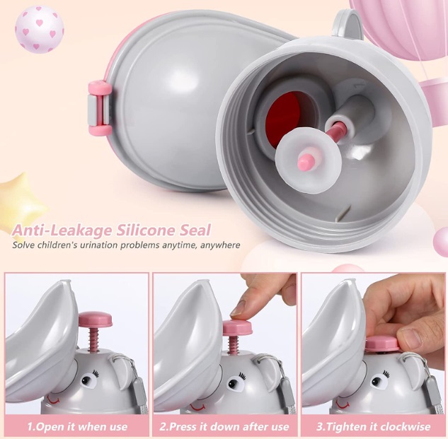 Pisoar Portabil Little Mom Travel Pink - Reutilizabil - imagine 2
