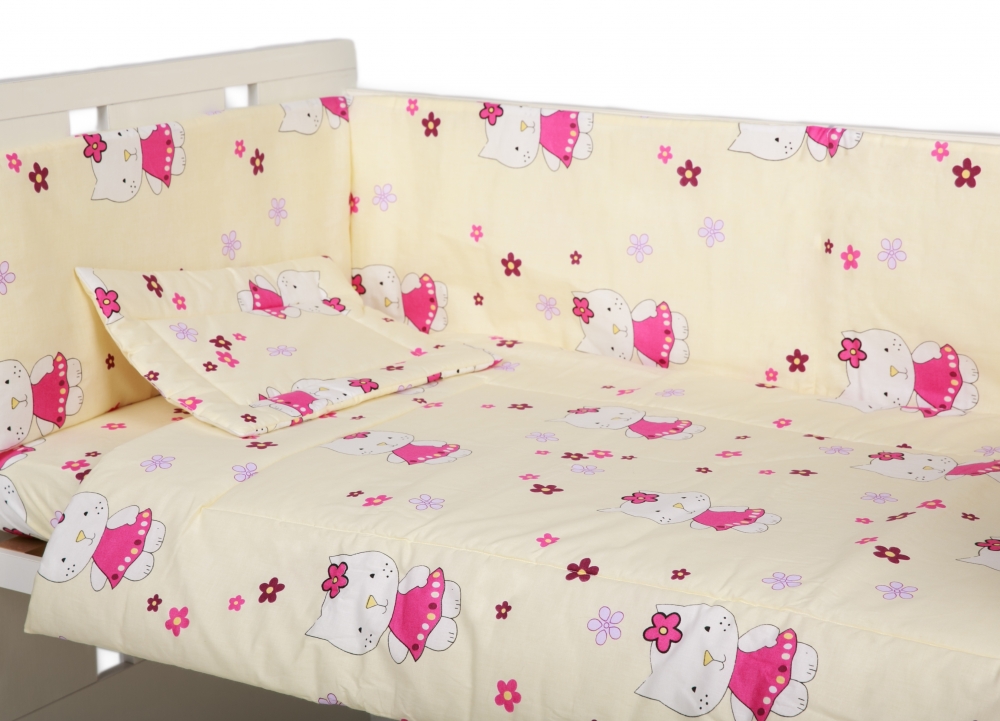 Lenjerie Patut 4 Piese Kitty Crem Nichiduta - imagine 2