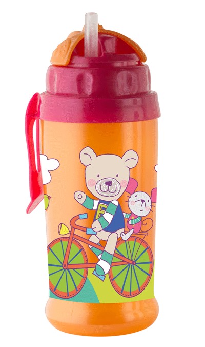 Pahar cu Pai Silicon Rotho CoolFrends 360ml - imagine 2