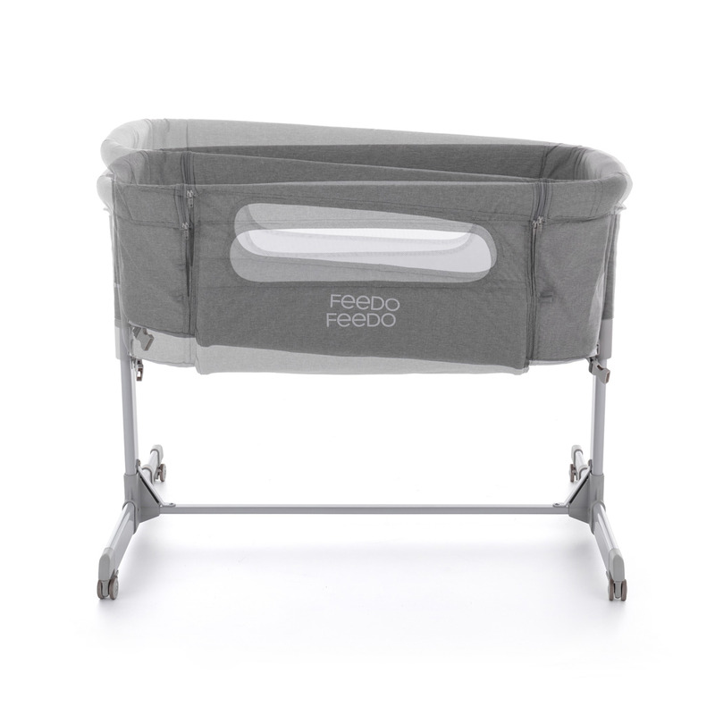Patut co-sleeper Feedo pliabil gri 0-5 luni - imagine 2