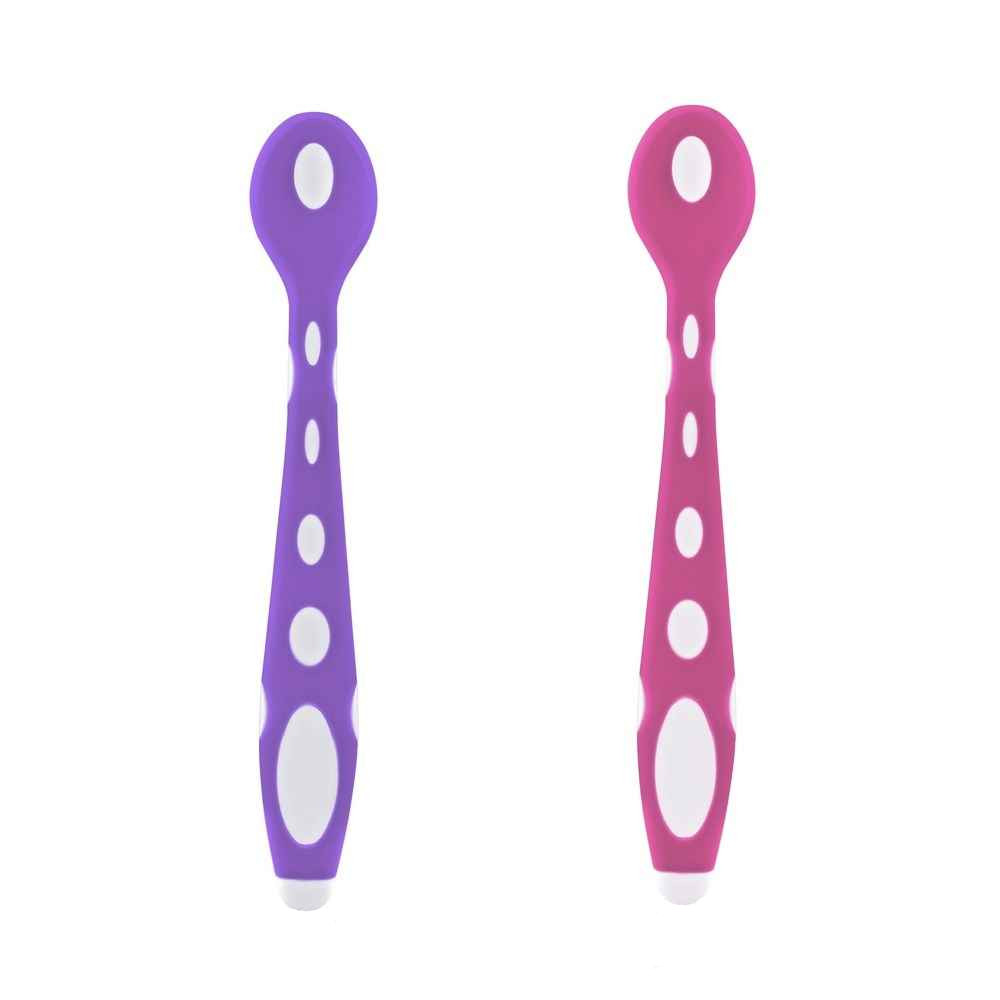 Set 2 lingurițe silicon BabyJem PinkPurple