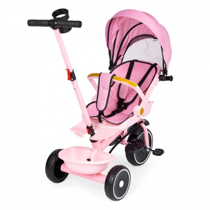 Tricicleta Ecotoys 2in1 Roz - Scaun Rotativ 360° - imagine 3