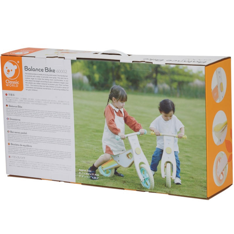 Bicicletă Echilibru Lemn Classic World - imagine 3
