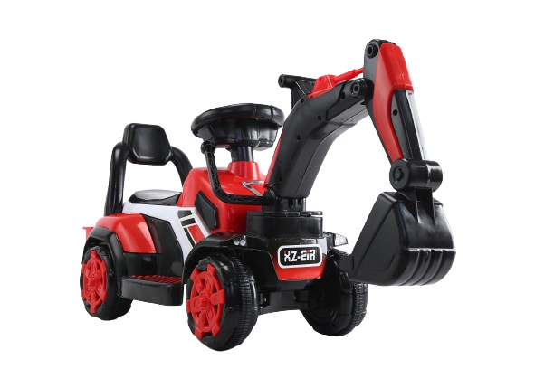 Mini excavator Hollicy rosu cu incarcator manual