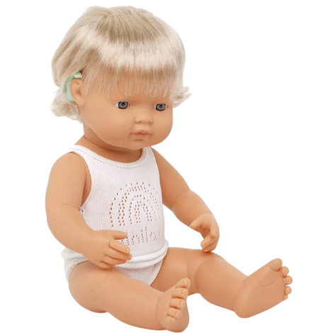 Păpușă Miniland cu Aparat Auditiv, 38 cm