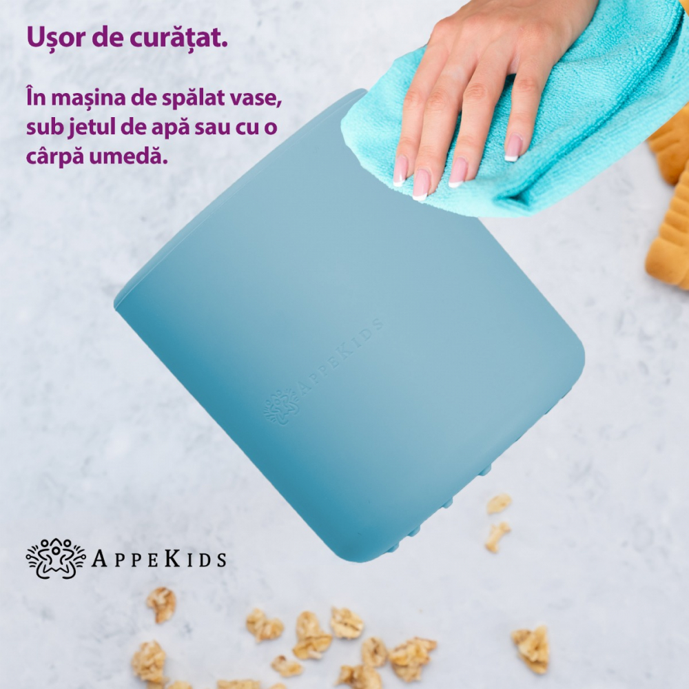Pahar Silicon AppeKids Aqua Blue | Sigur & Rezistent - imagine 3