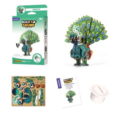 Puzzle 3D Paun cu Sunete Mieredu - Educativ - imagine 4