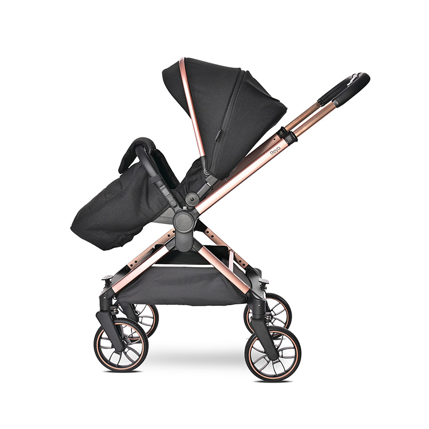 Carucior 3in1 Lorelli Reya - Sistem Complet Negru - imagine 8