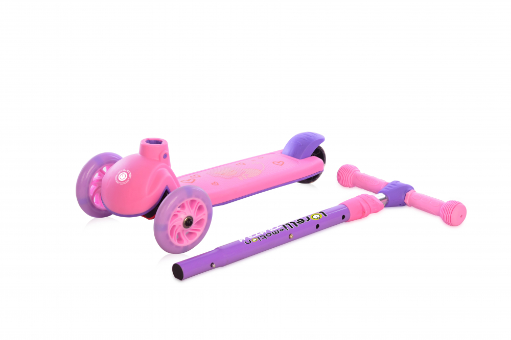 Trotineta Lorelli Pink Lion cu LED și Ghidon Reglabil - imagine 2