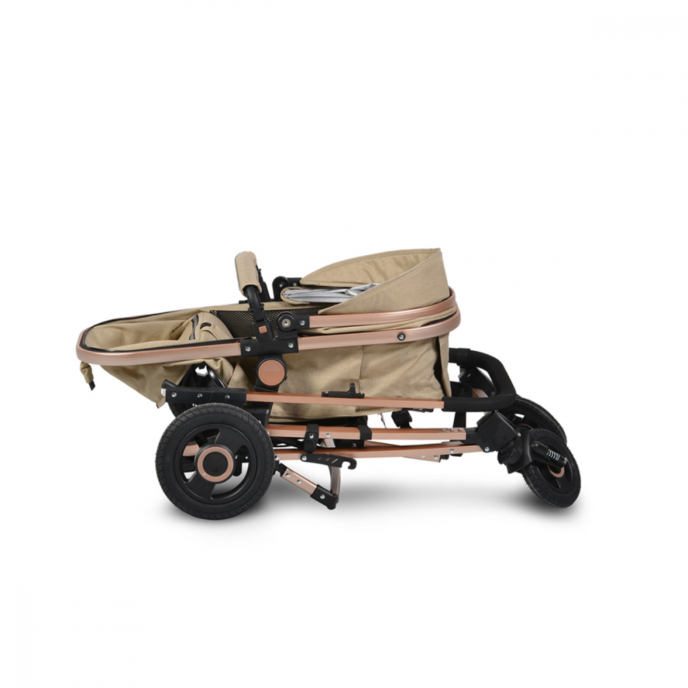Carucior 2 in 1 Transformabil Moni Gigi, Beige - imagine 8