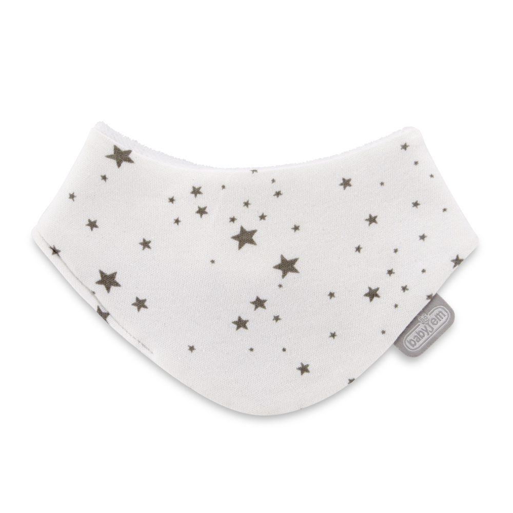 Bavetă tip eșarfă BabyJem, Scarf White Stars - imagine 2