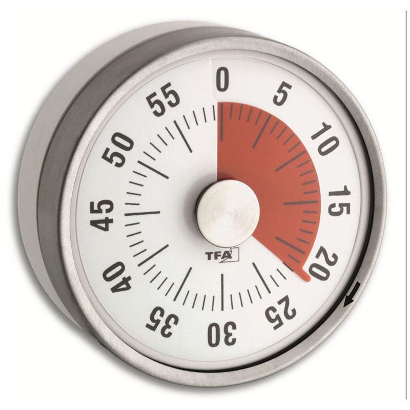 Timer Analog Bucătărie TFA 38.1028.02, Otel Inoxidabil