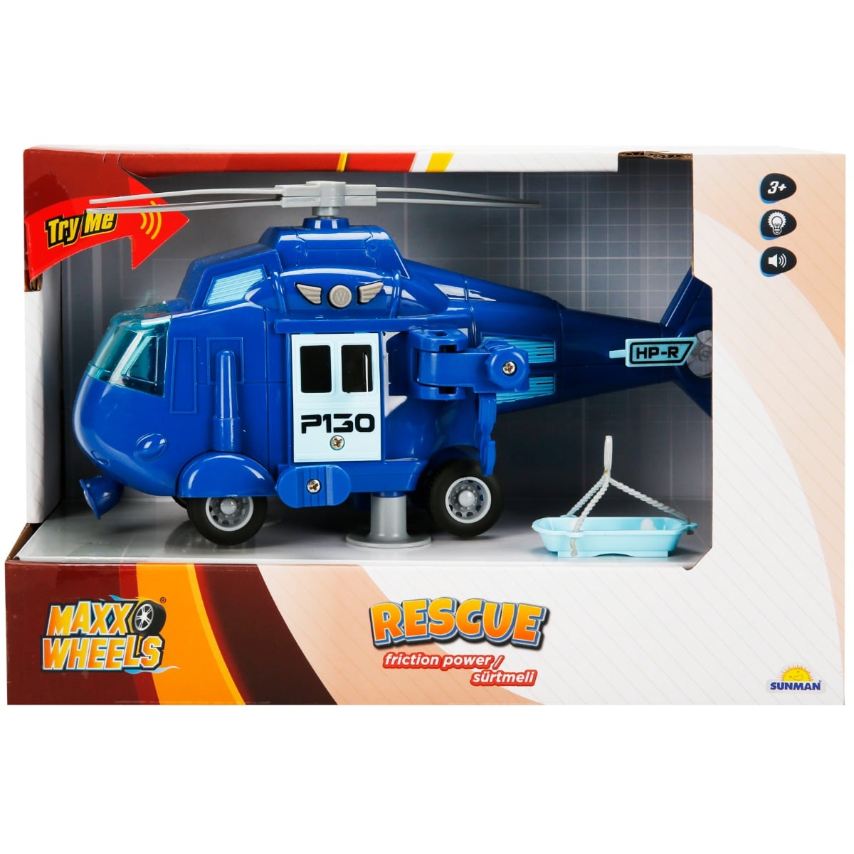 Elicopter Salvare Maxx Wheels cu Sunete și Lumini, 1:20