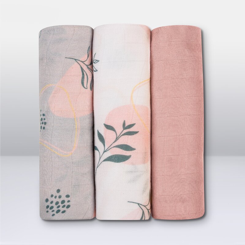 Set 3 Museline Bambus Lionelo Leaf, 70x70 cm - imagine 2