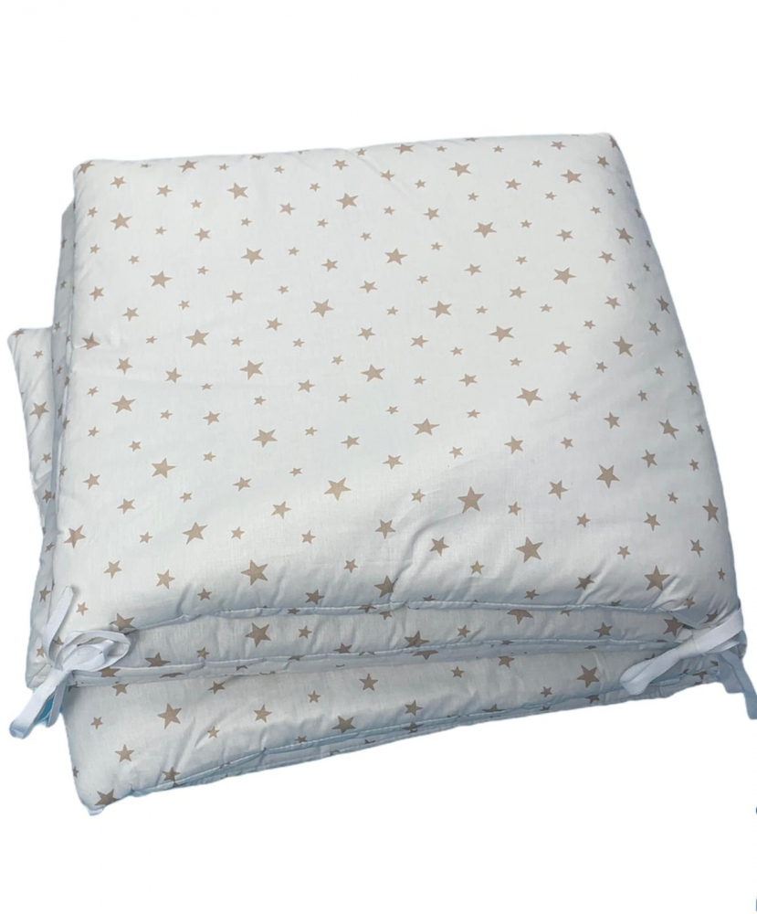 Aparatori Pufoase DeLuxe Stelute Bej, Pat 140x70 cm