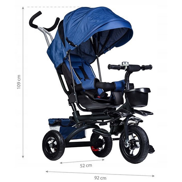 Tricicleta Ecotoys Albastră cu Șezut Rotativ - imagine 4