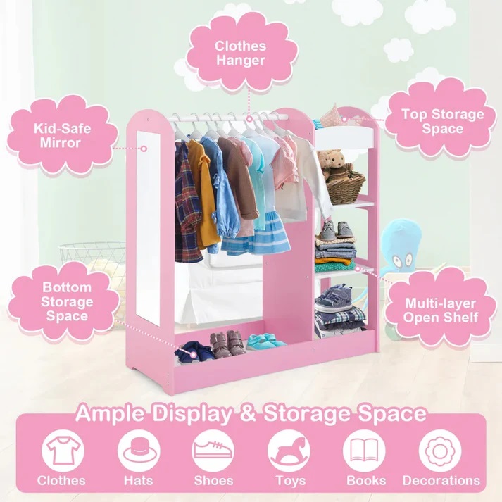 Stand Haine Copii Ginger Home Pink - imagine 4