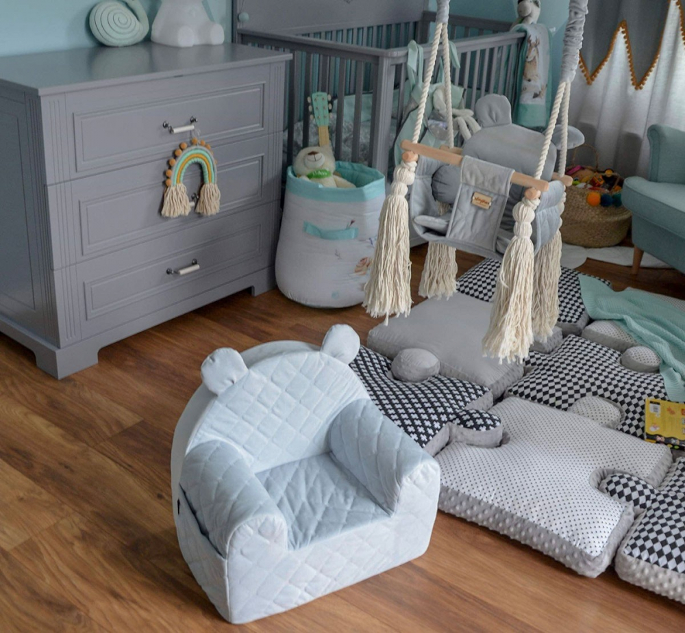 Fotoliu Velvet Ursulet BabySteps Mint - imagine 2