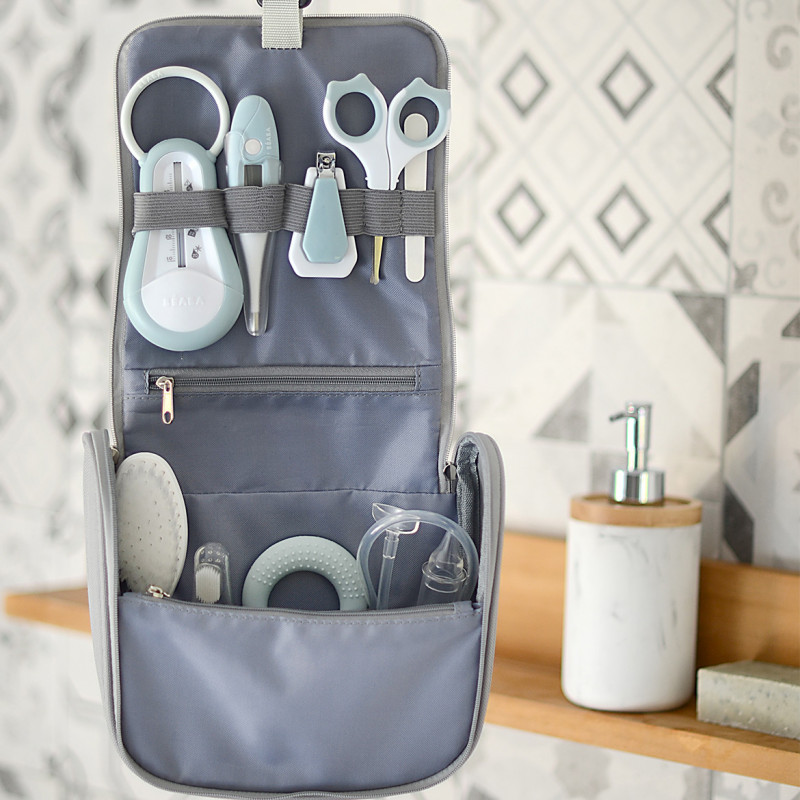 Set Ingrijire Beaba Grey Blue, 9 Accesorii - imagine 4